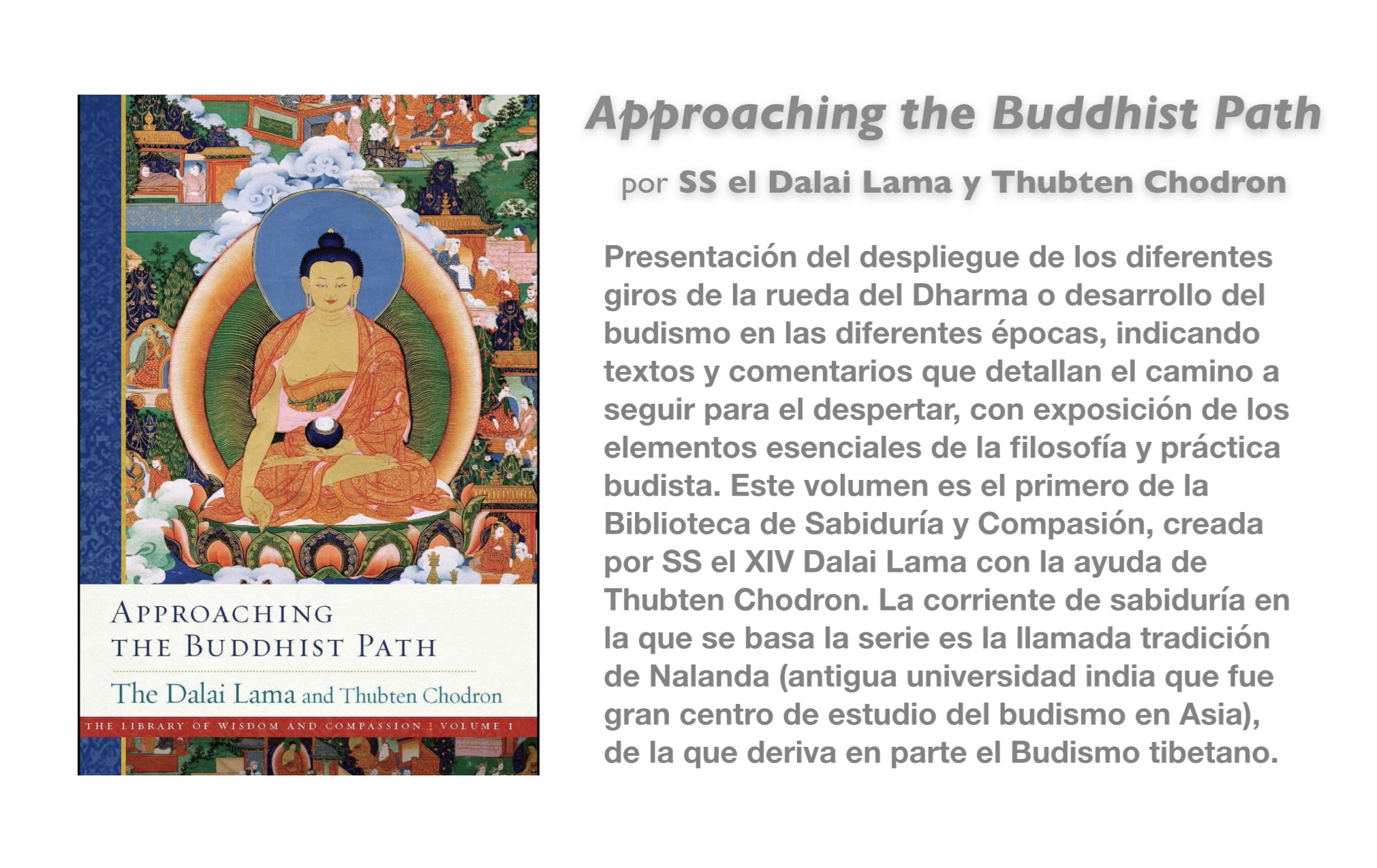 Libro Approaching the Buddhist Path